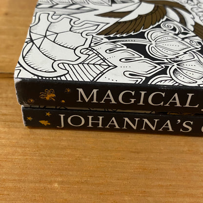 Johanna Basford Colouring Books x 2 Magical Jungle Joanna's Christmas Paperback GD