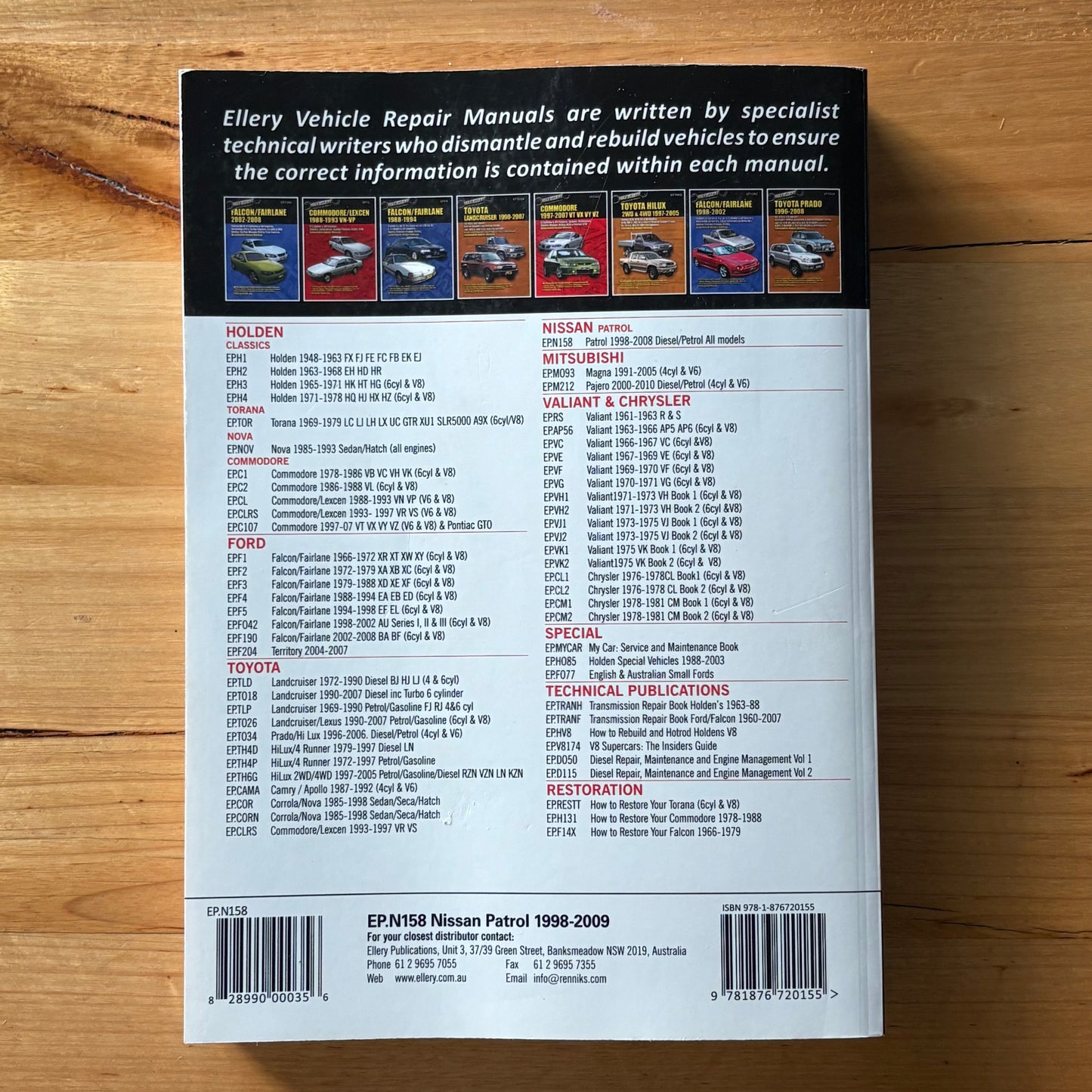 Nissan Patrol 1998 to 2009 Max Ellery Vehicle Repair Manual Includes Turbo GD