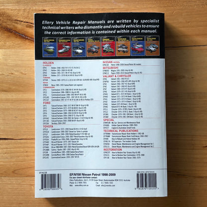 Nissan Patrol 1998 to 2009 Max Ellery Vehicle Repair Manual Includes Turbo GD