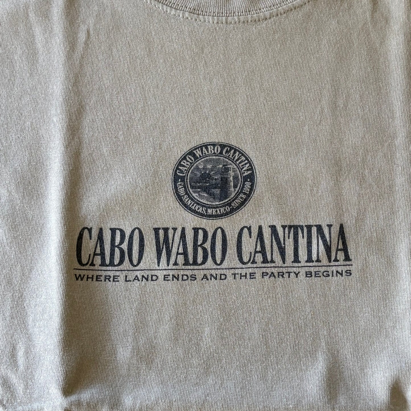 Cabo Wabo Cantina Tequila T-Shirt Cream Short Sleeve Size Medium