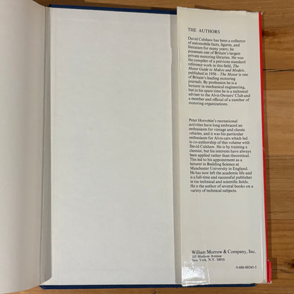 The Complete Catalogue Of British Cars Hardcover David Culshaw Peter Horrobin 1974