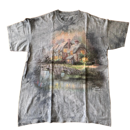 Thomas Kinkade T-Shirt Blue Short Sleeve Size Large