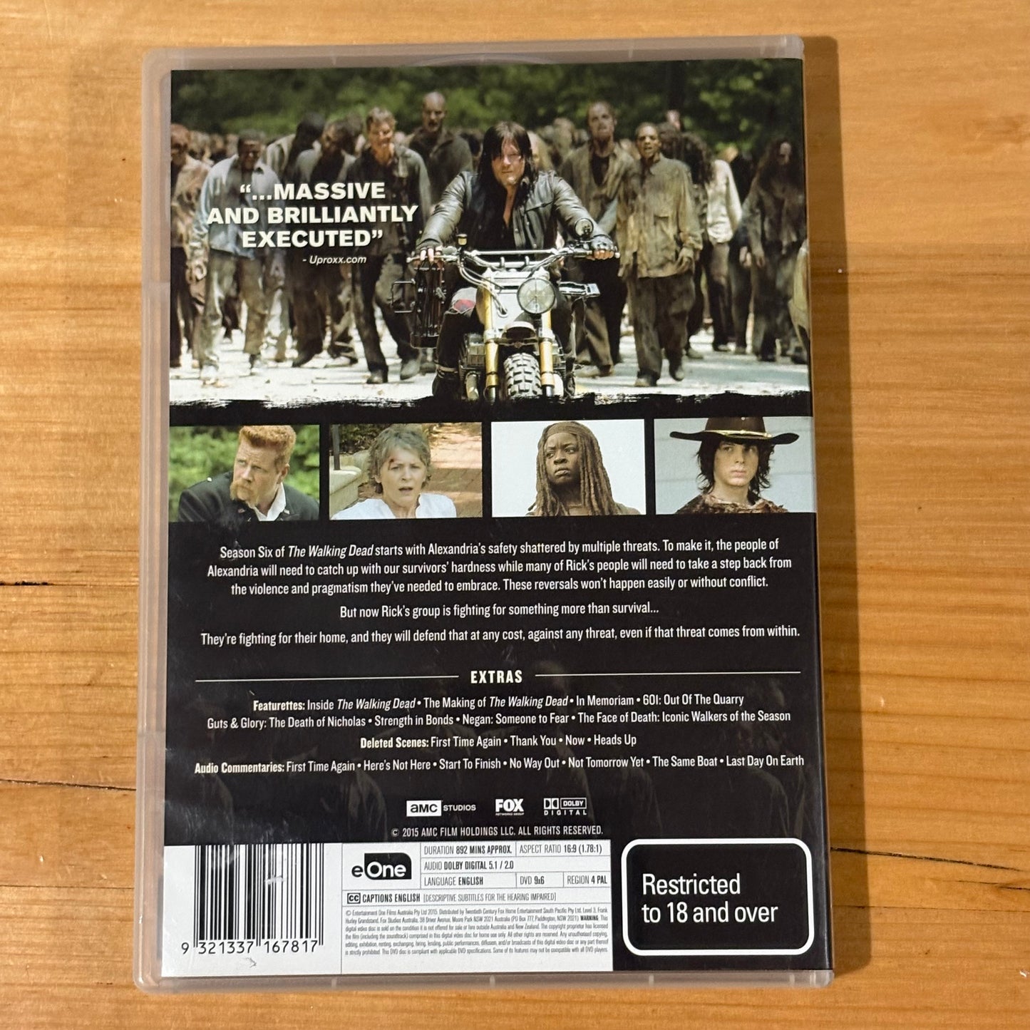 The Walking Dead Season 6 DVD 6-Disc Set PAL 4 VGC