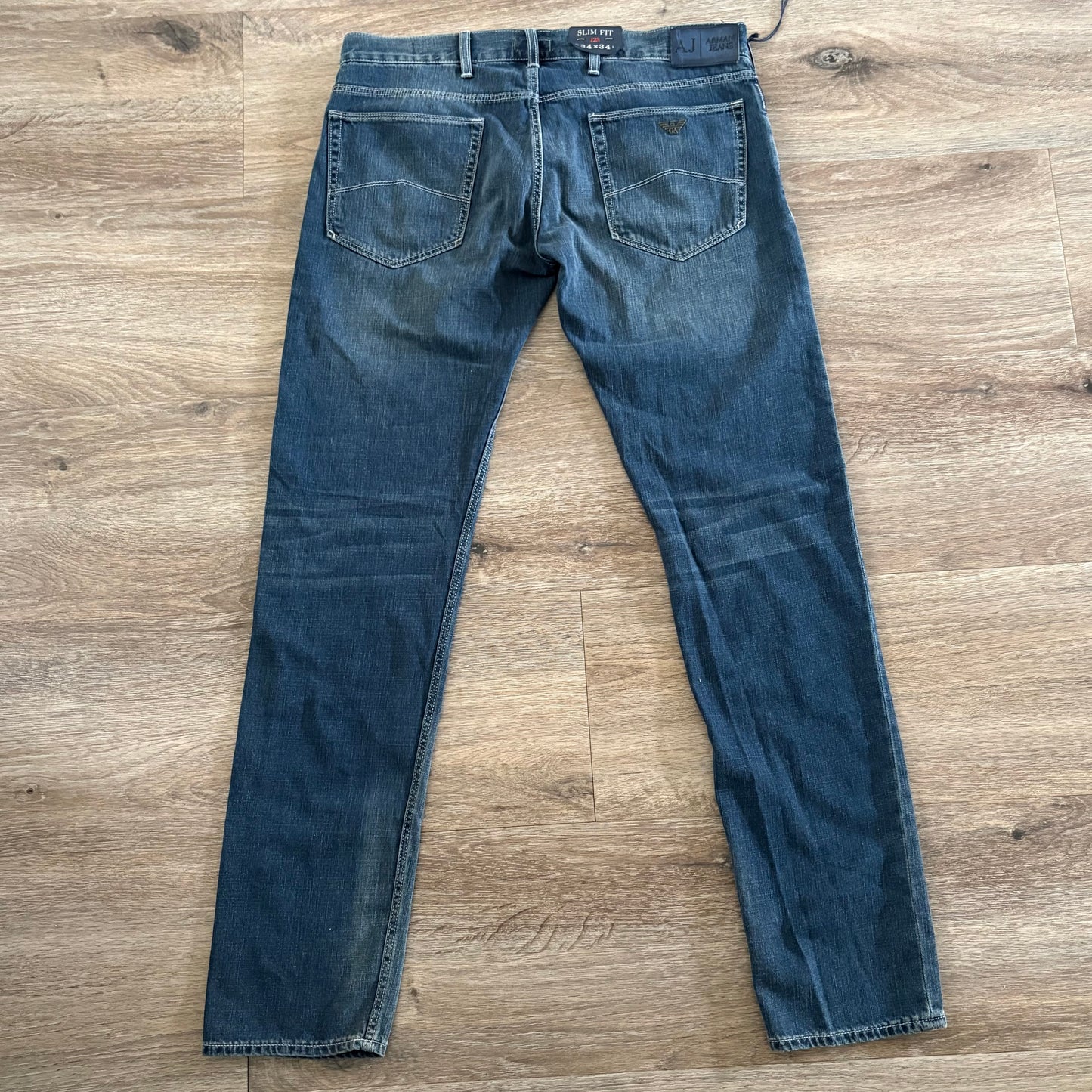 Armani Jeans J23 Mens Slim Fit Stretch Denim W34 L34 Blue New With Tags