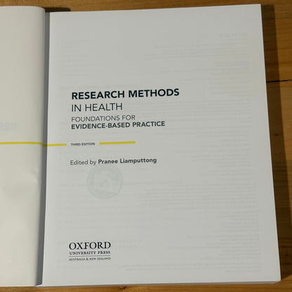Research Methods In Health Foundations For Evidence Based Practice 3rd Ed