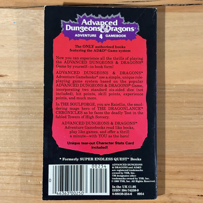 The Soulforge by Terry Phillips Advanced Dungeons & Dragons Adventure 4 Gamebook