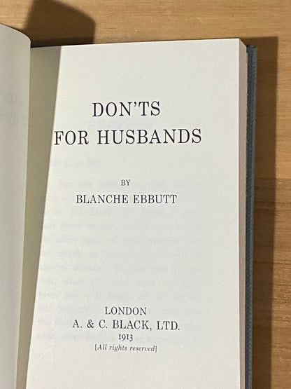 Don'ts For Husbands & Don'ts For Wives 1913 Reprints Hardcover GD