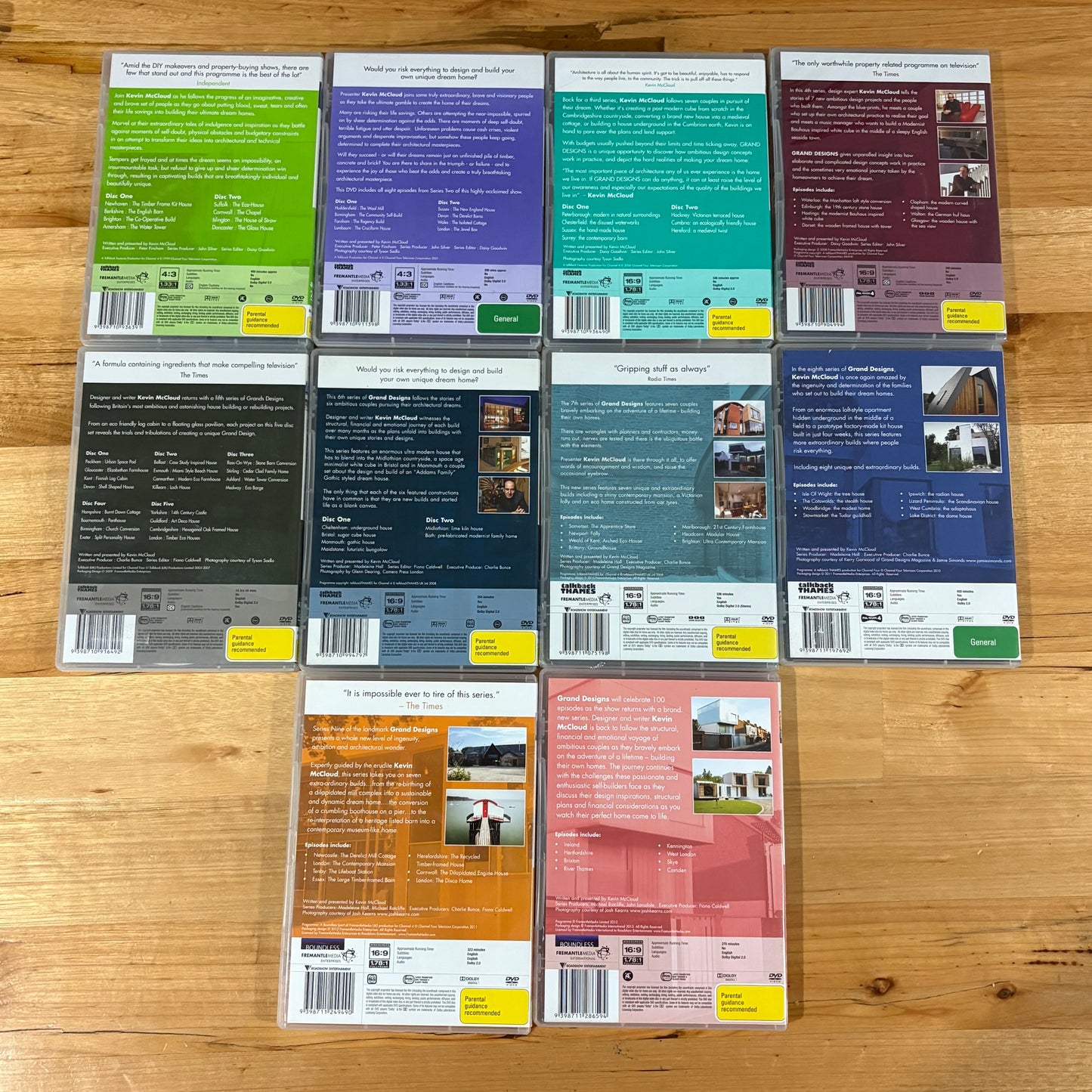 Grand Designs Series 1-10 DVD Kevin McCloud Design PAL 4 VGC