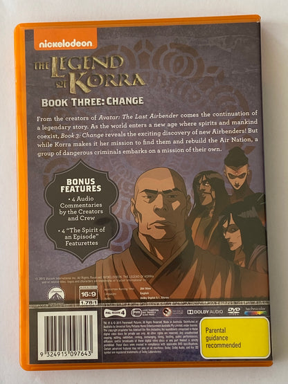 The Legend of Korra Book 1,3 and 4 DVD Animation 2-Disc Set PAL 4 VGC