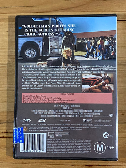 Private Benjamin DVD Goldie Hawn PAL 4 New Sealed