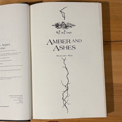 Amber and Ashes by Margaret Weis Dragonlance Fantasy Hardcover 2004 Ex-Library