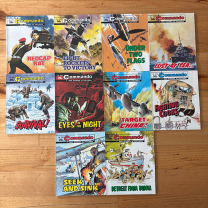 Commando War Comics x 10 Bundle All Published 1988 & 1989 DC Thomson GD