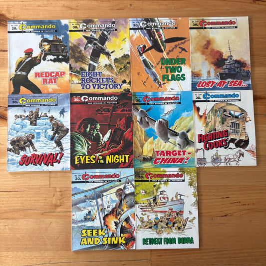 Commando War Comics x 10 Bundle All Published 1988 & 1989 DC Thomson GD