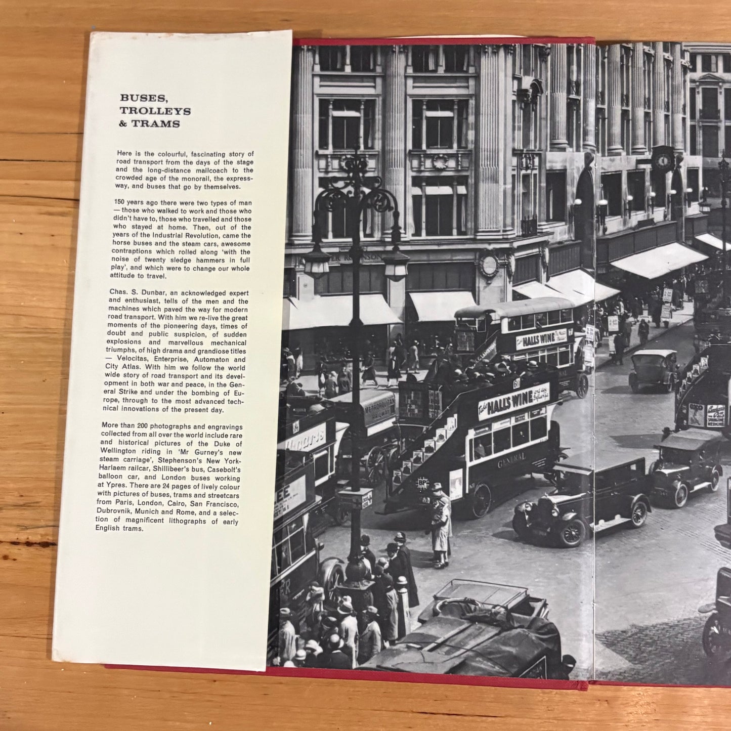Buses, Trolleys and Trams by Chas S. Dunbar Hardcover Transport History VTG