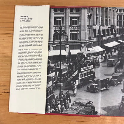 Buses, Trolleys and Trams by Chas S. Dunbar Hardcover Transport History VTG