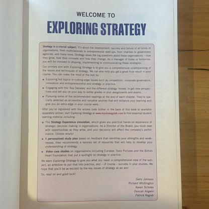 Exploring Strategy Text and Cases Tenth Edition Pearson Books GD