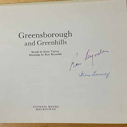 Greensborough and Greenhills Sketchbook Turvey Reynolds Signed Hardcover 1973 GD