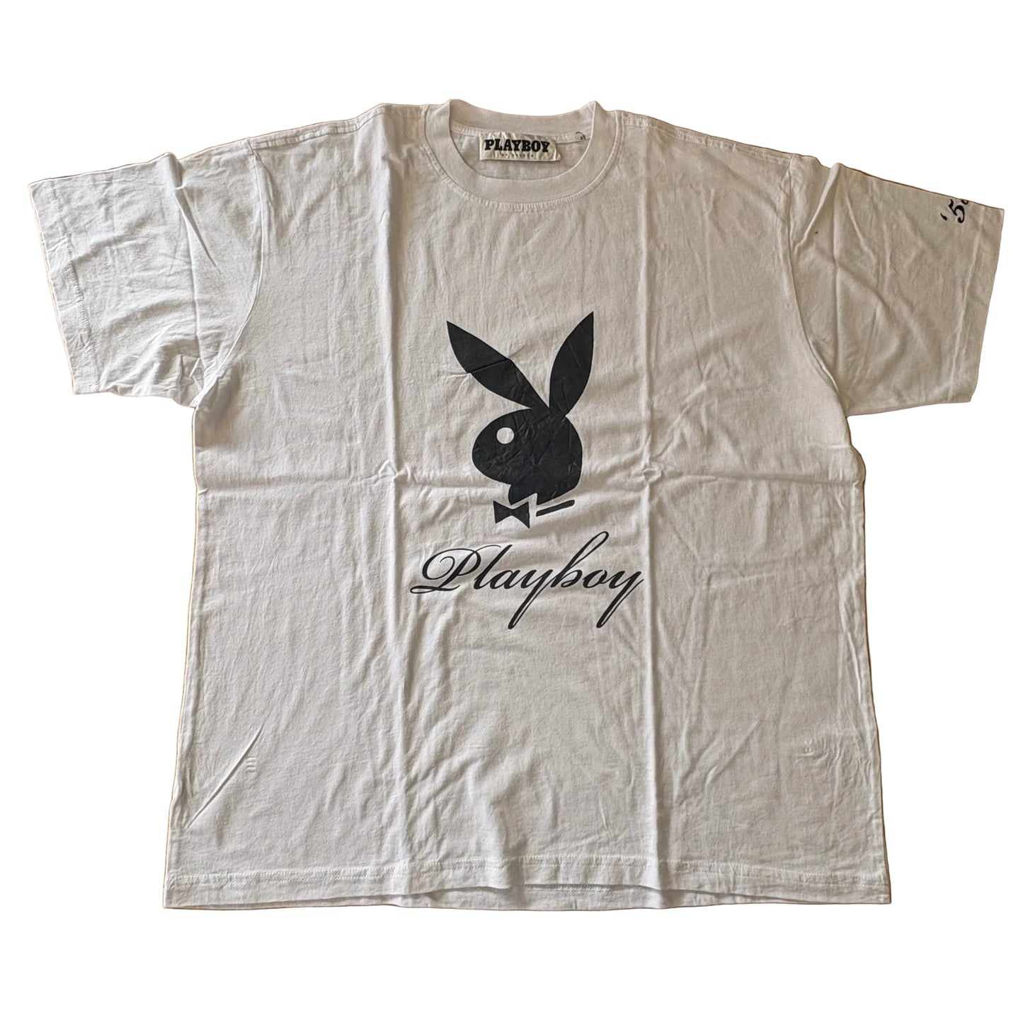 Men’s Playboy Short Sleeve White Graphic Logo Tee Shirt Size XL