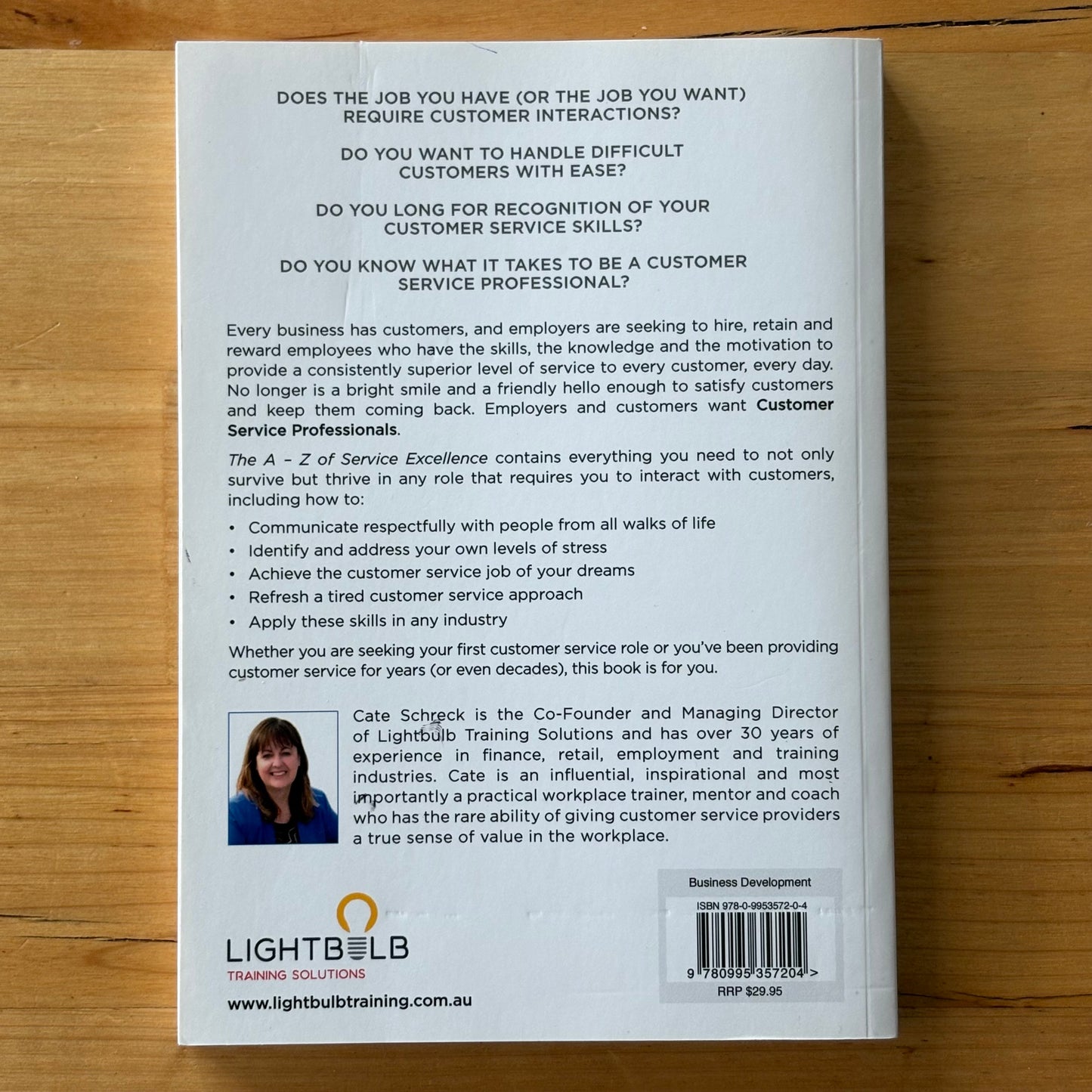 The A-Z of Service Excellence by Cate Schreck Paperback GD