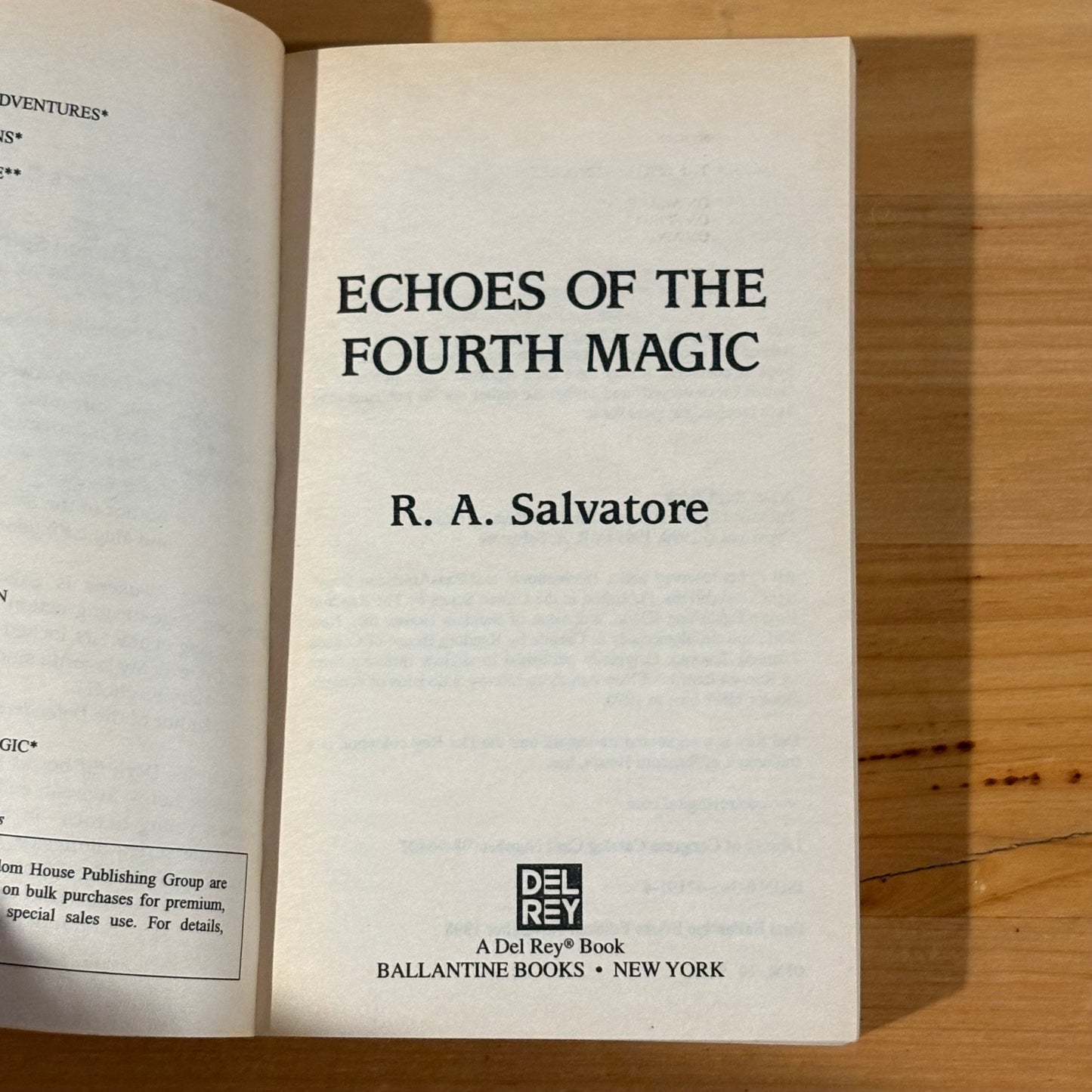 Echoes of The Fourth Magic R.A. Salvatore Fantasy Paperback 1998 GD
