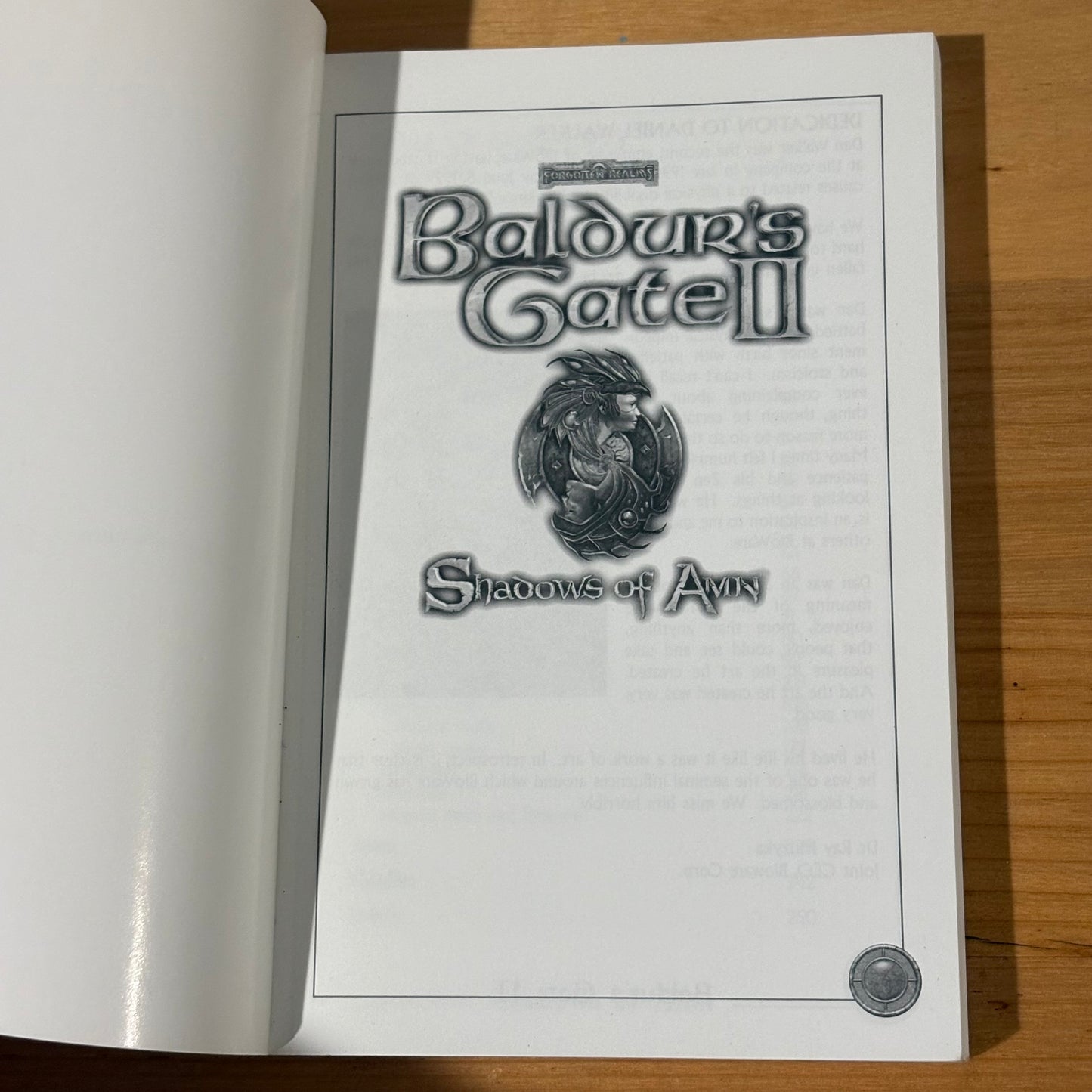 Baldur's Gate 2 Shadows of Amn Game Manual Forgotten Realms Paperback GD