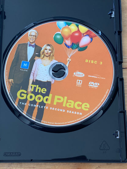 The Good Place Season 2 DVD Ted Danson Kristen Bell 3-Disc PAL 4 VGC