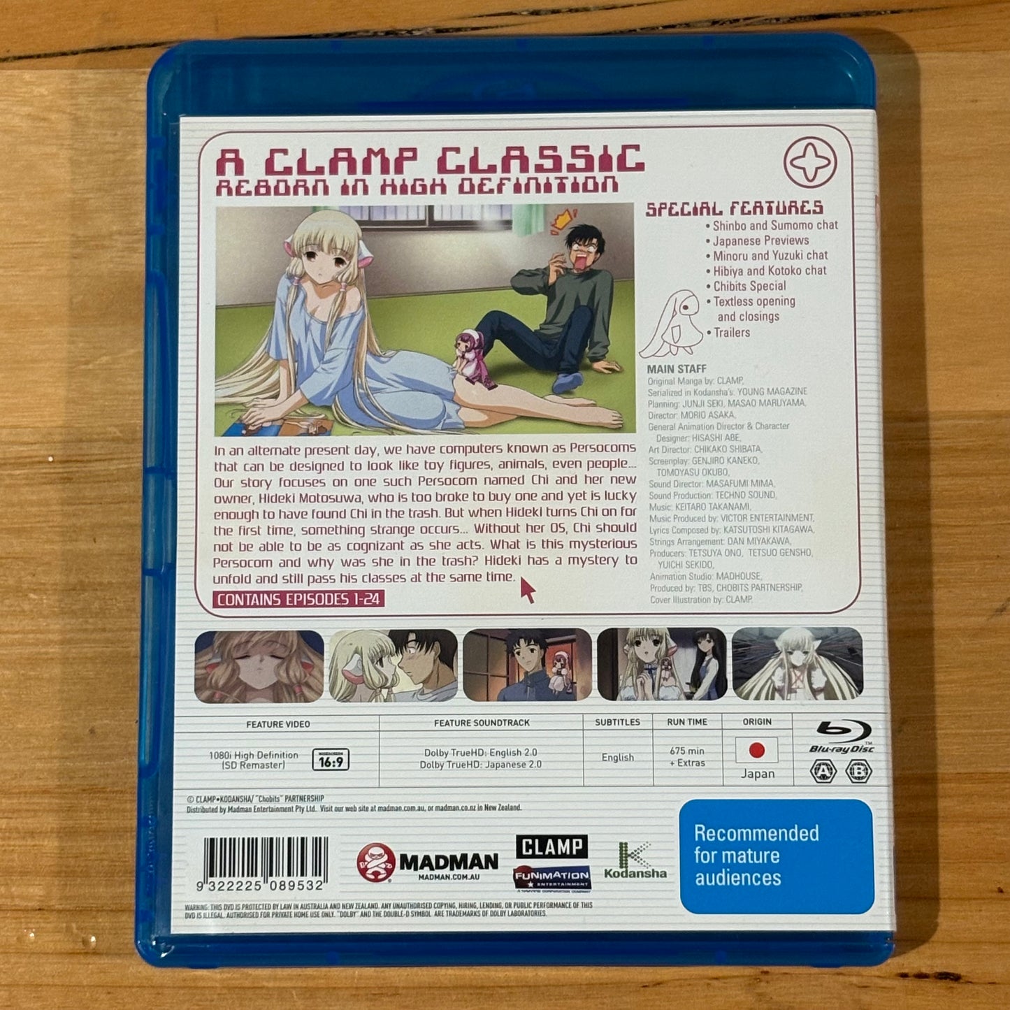 Chobits Collections Blu-Ray Anime 3-Disc Set Region B VGC