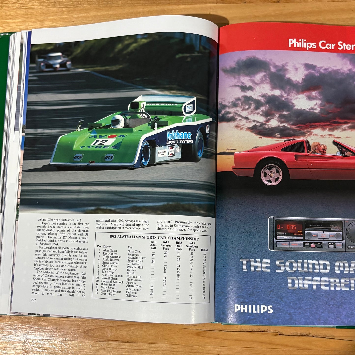 Australian Motor Racing Year 18 1988/89 Hardcover GD
