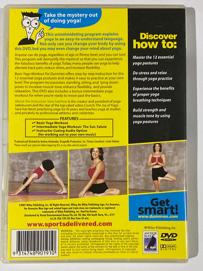 Basic Yoga Workout For Dummies with Sarah Ivanhoe DVD 2 Pack VGC