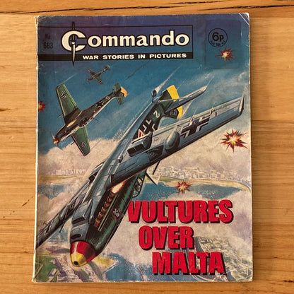 Commando War Comic #683 Vultures Over Malta 1972