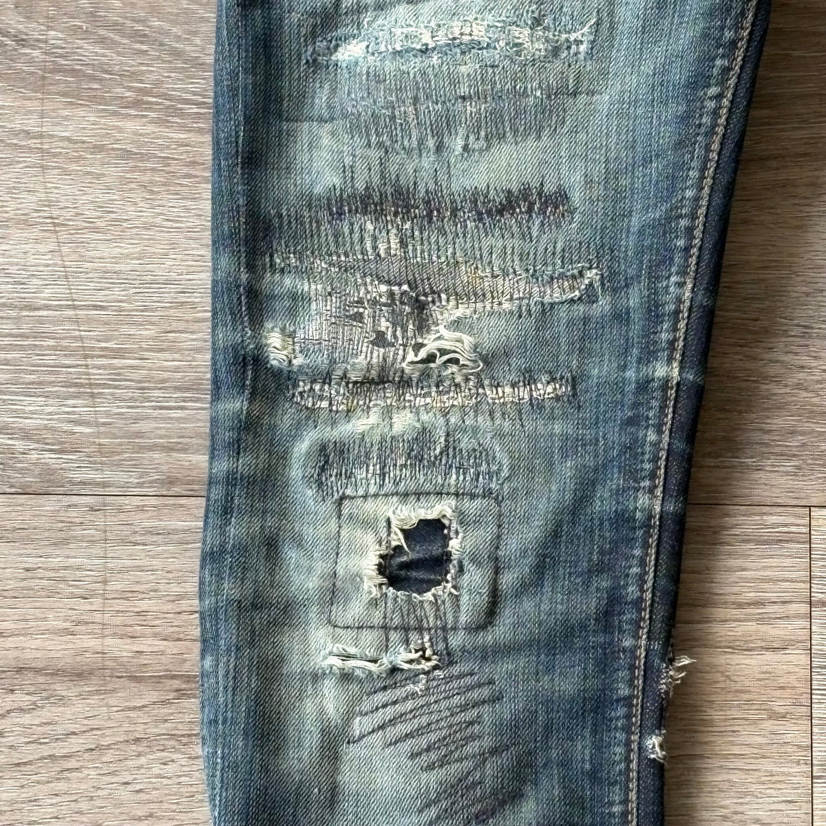 Nudie Jeans Womens Distressed W 28 L 32 Blue Denim Skinny