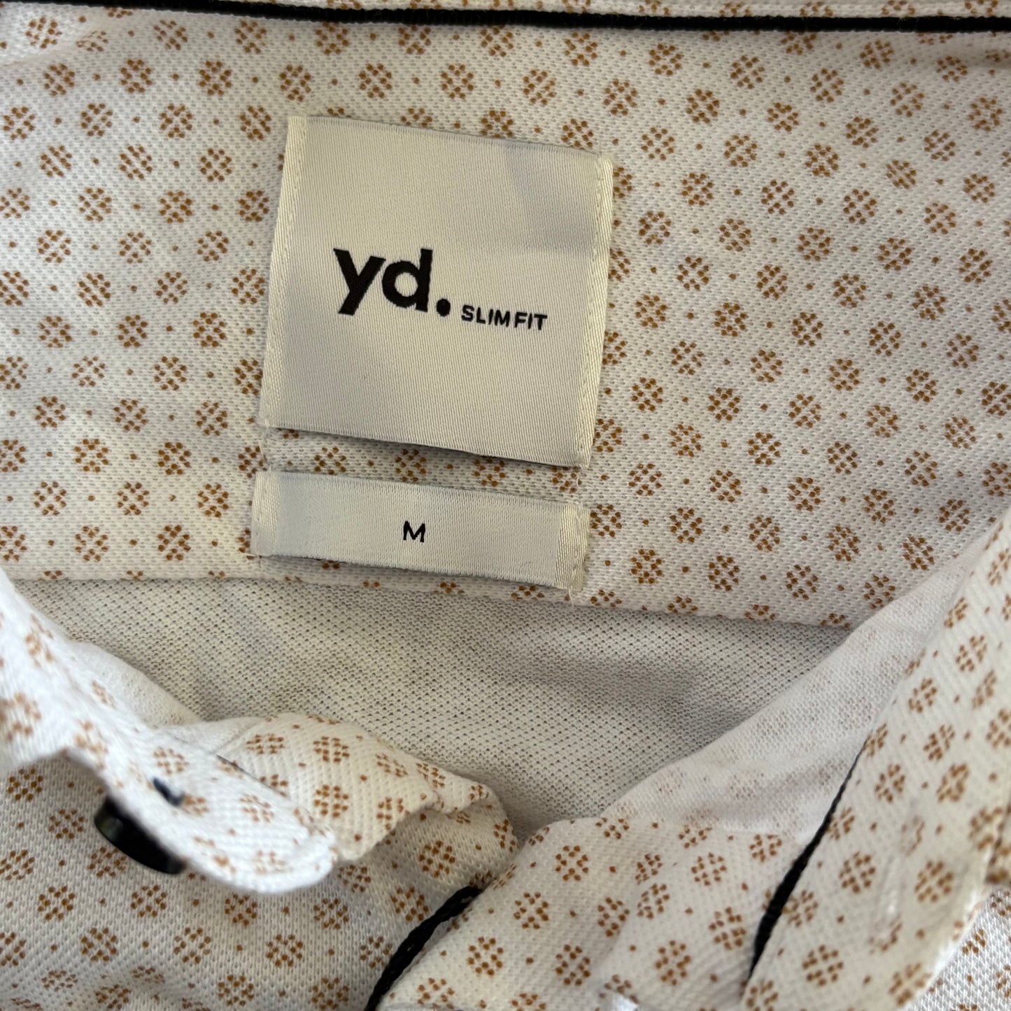 yd Shirt Men's Casual Medium Long Sleeve Slim Fit Cream Collared NWT
