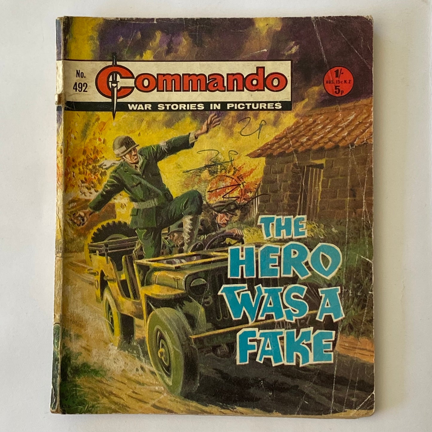 Commando War Comic #492 The Hero Was A Fake 1970