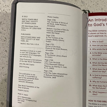 New World Translation Of The Holy Scriptures Bible Silver Leather Bound GD