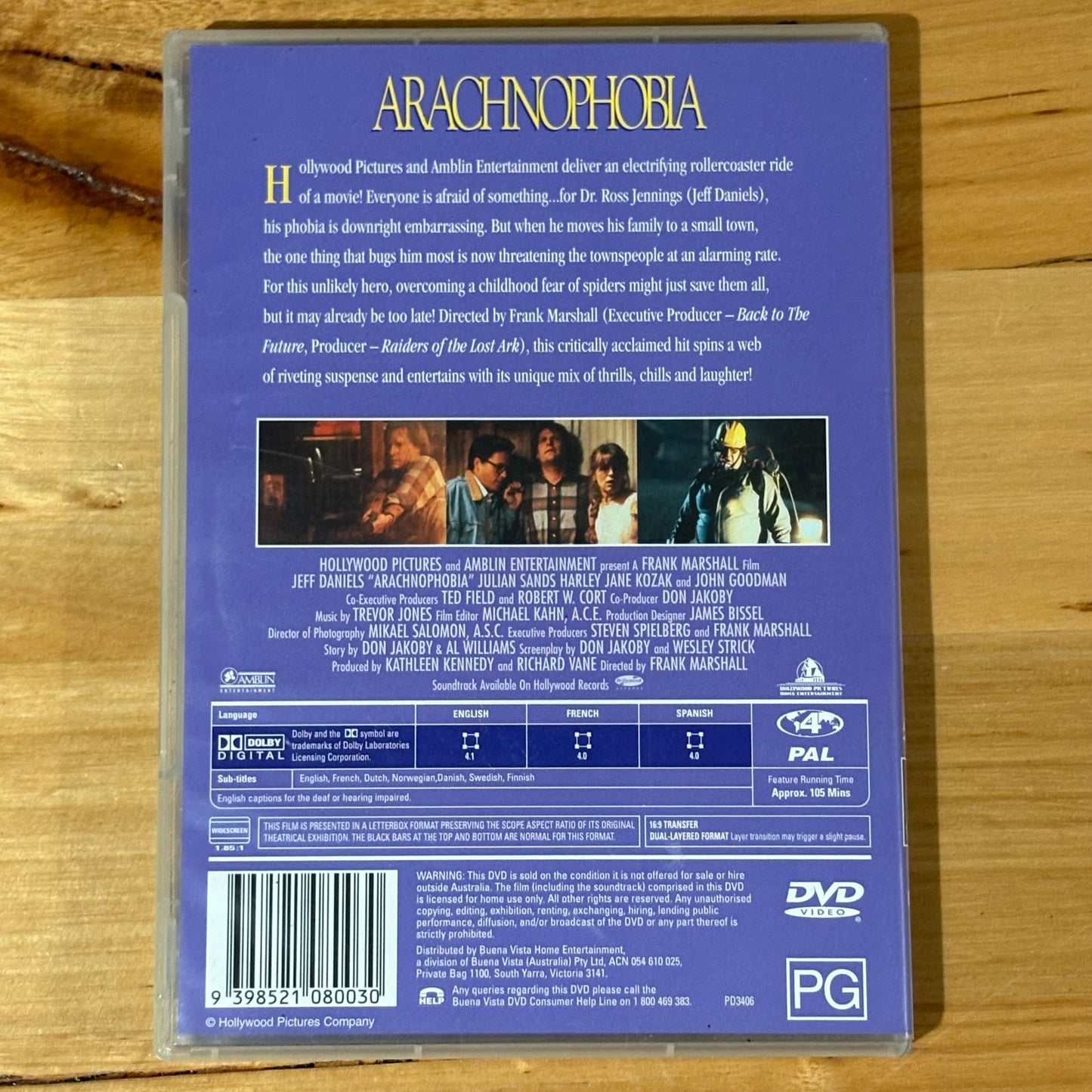 Arachnophobia DVD Cult Horror Movie Jeff Daniels PAL 4 VGC