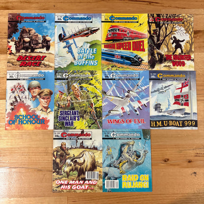 Commando War Comics x 10 Bundle 1989 to 1990 DC Thomson VGC 040