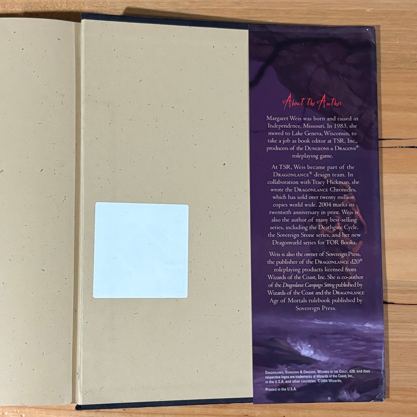 Amber and Ashes by Margaret Weis Dragonlance Fantasy Hardcover 2004 Ex-Library