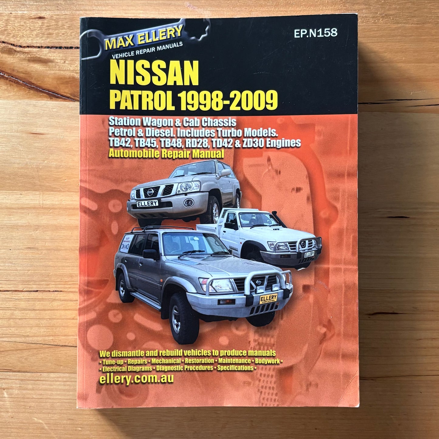 Nissan Patrol 1998 to 2009 Max Ellery Vehicle Repair Manual Includes Turbo GD