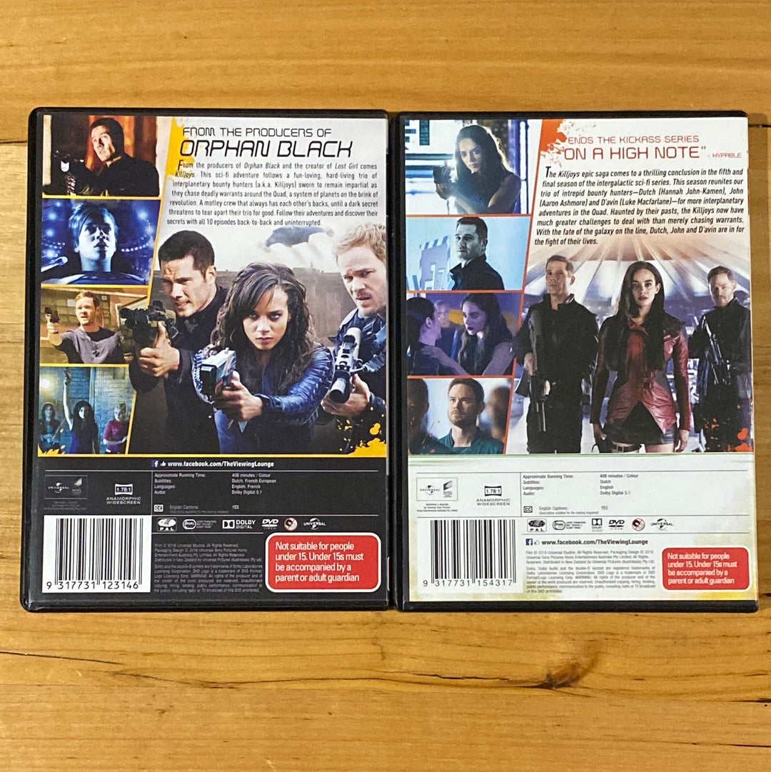 Killjoys Season 1 & 5 DVD Science Fiction PAL 4 VGC