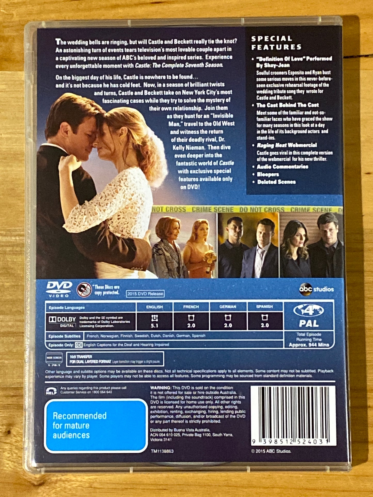 Castle Season 7 DVD 6-Disc PAL 4 VGC