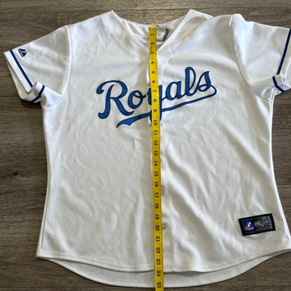 Kansas City Royals Baseball Shirt White Women's Size XL