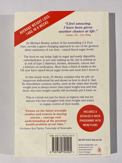 The 8-Week Blood Sugar Diet by Dr Michael Mosley Paperback Book 2015 VGC