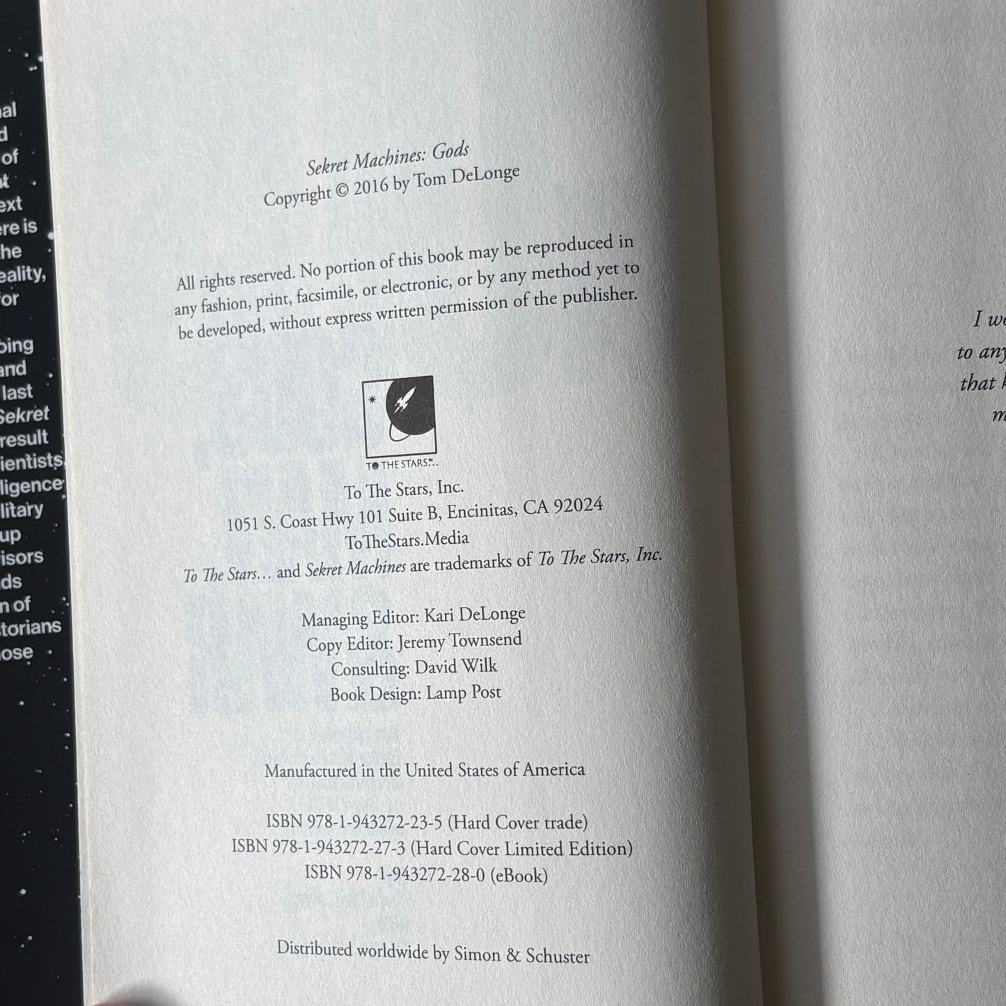 Gods, Man & War by Tom DeLonge Sekret Machines UFO Investigation GD