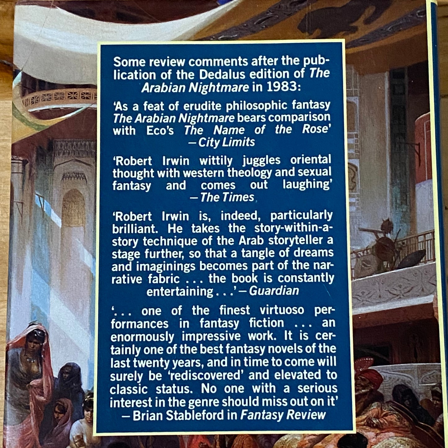 The Arabian Nightmare by Robert Irwin Hardcover 1987 GD