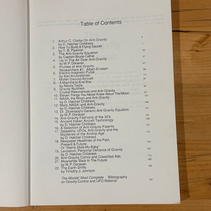 The Anti-Gravity Handbook complied by D. Hatcher Childress Paperback 1985 GD
