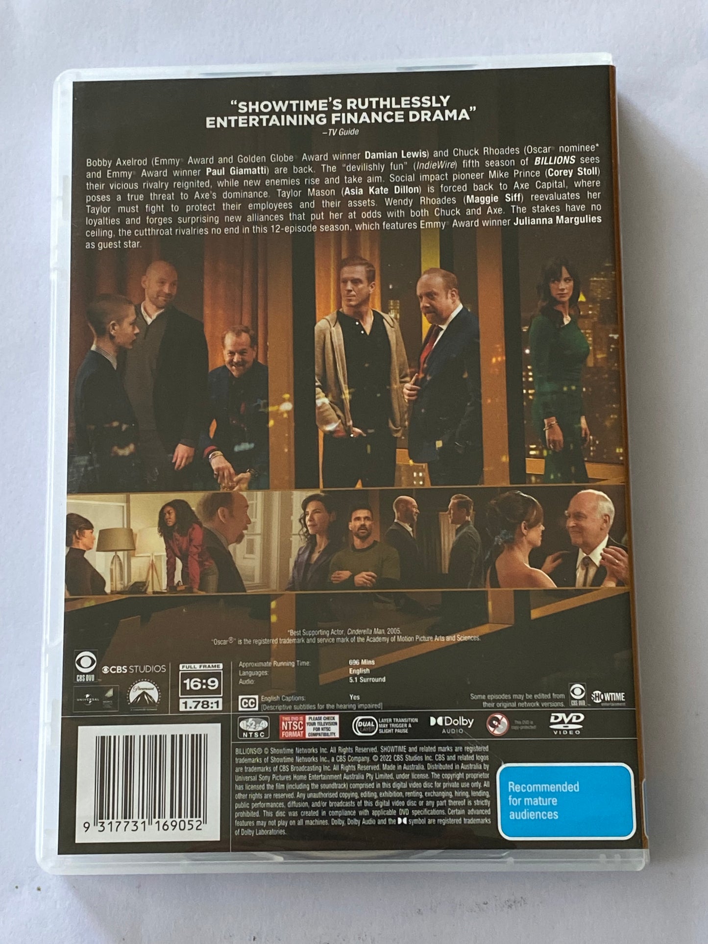 Billions Season 5 & 6 DVD Damian Lewis Paul Giamatti 4-Disc Set NTSC 2,4,5 VGC