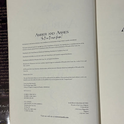 Amber and Ashes by Margaret Weis Dragonlance Fantasy Hardcover 2004 Ex-Library
