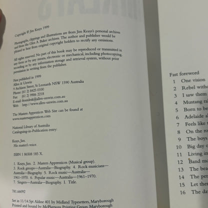 His Master's Voice by Jim Keays The Masters Apprentice Paperback 1999 GD