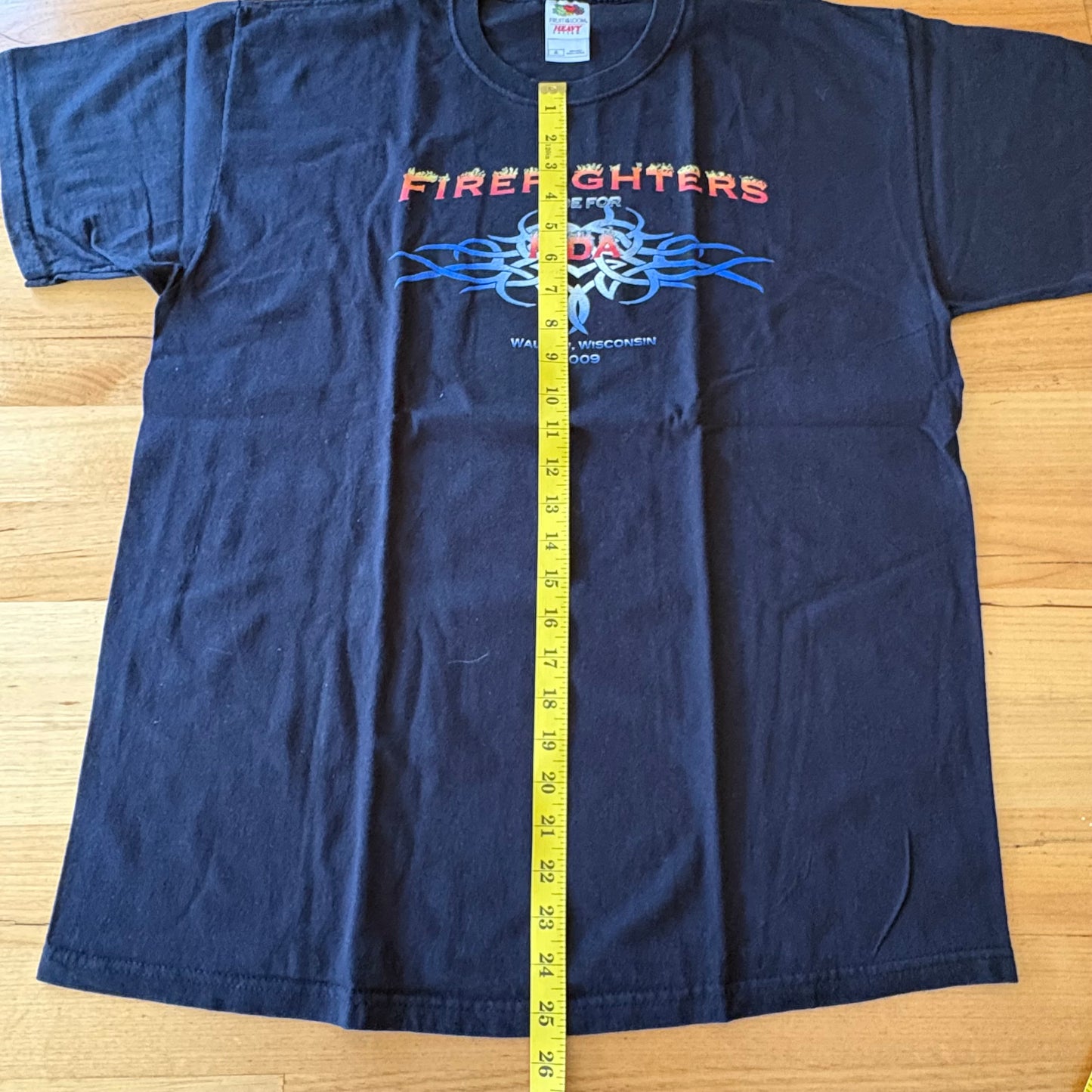 Firefighters For MDA Wausau Wisconsin T-Shirt Black Short Sleeve Size XL