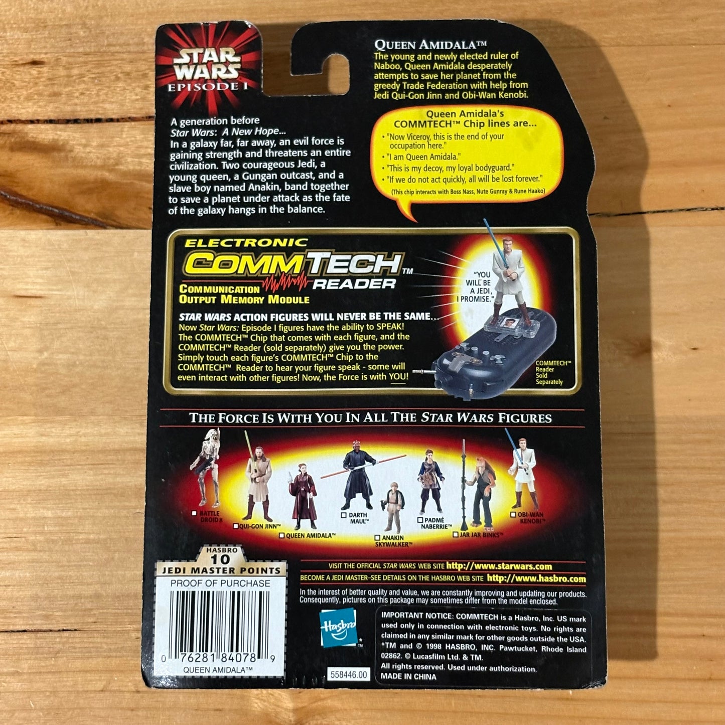 Hasbro Star Wars Episode I Queen Amidala Naboo Action Figure 1998 New Commtech Sealed on Card